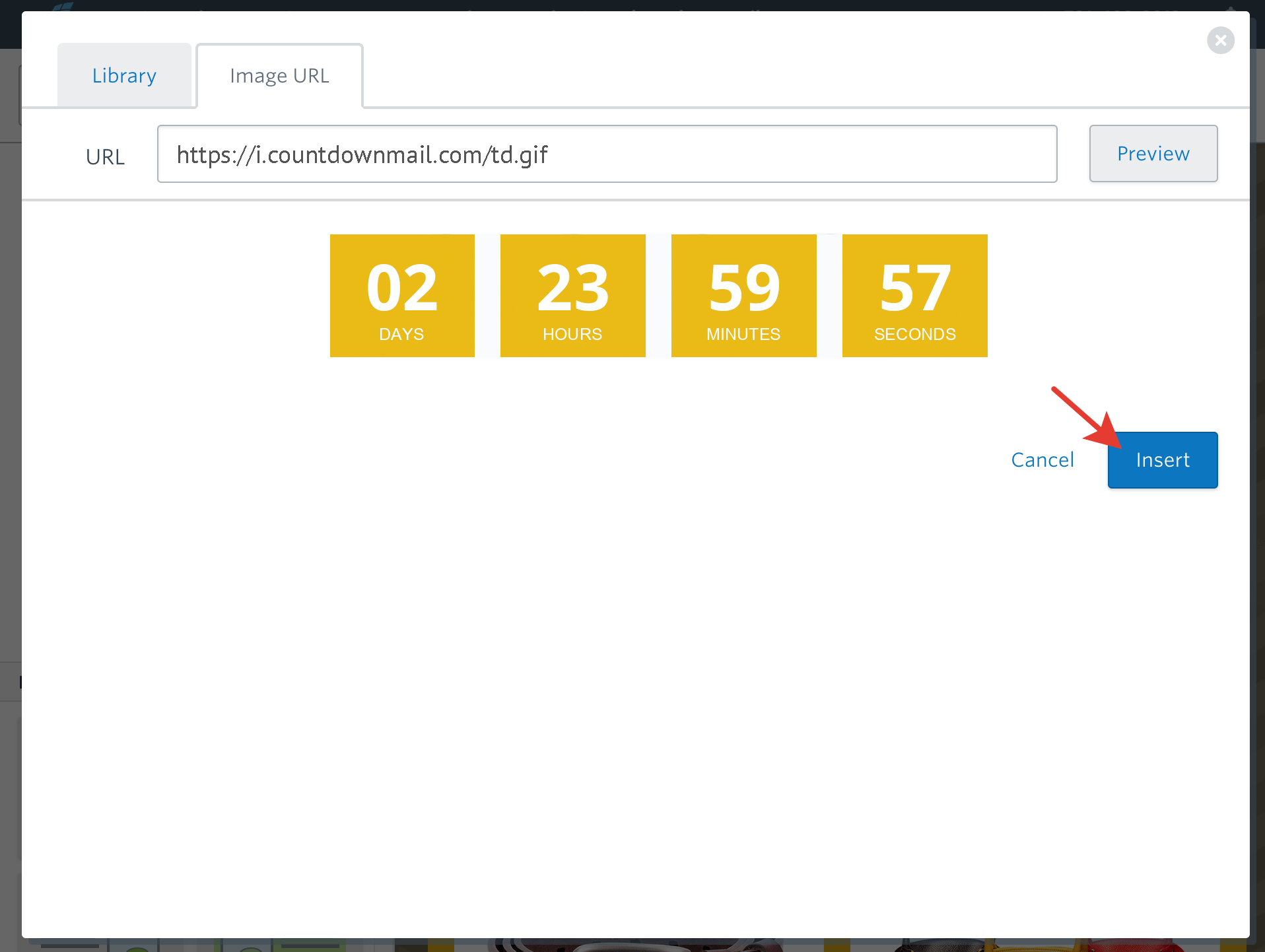 Adding a countdown timer in Constant Contact campaigns