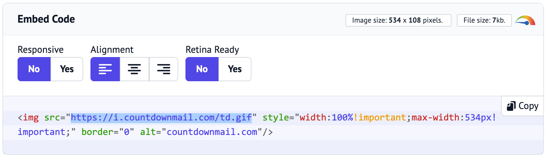 Adding a countdown timer in gmail